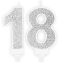 18. narodeniny Sviečky číslo 18, strieborné
