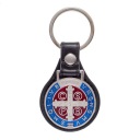 KEYRING Krížový medailón sv. Kovová koža Benedikt