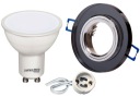 Sada GLASS halogénová žiarovka okrúhla + LED GU10 5W