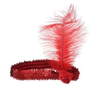 CHARLESTONE RETRO BURLESKÁ ČELENKA, ČERVENÁ