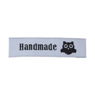 3 kusy HANDMADE odevných štítkov, sova, biela