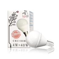 LED guľová žiarovka E14 G45 4W=40W Teplá CCD EL