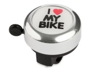 OCELOVÝ BIKE ZVON MILUJEM SVOJ BICYKEL STRIEBORNÝ
