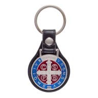 KEYRING Krížový medailón sv. Kovová koža Benedikt
