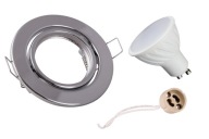 LED SET GU10 6W halogénová CHROMOVÁ OKRUHOVÁ LAMPA