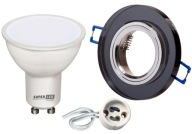Sada GLASS halogénová žiarovka okrúhla + LED GU10 5W