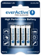 4x AAA LR3 alkalická 1,5V Pro Alkaline everActive batéria