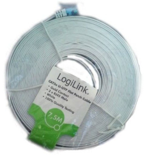 LOGILINK Patch Cable plochý CAT5e U-UTP, dĺžka 15 m