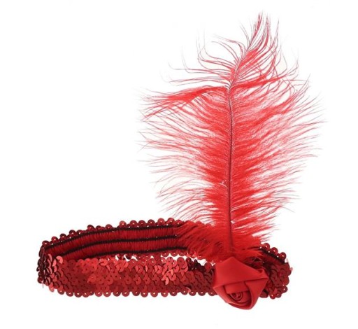 CHARLESTONE RETRO BURLESKÁ ČELENKA, ČERVENÁ