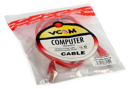 PATCHCORD RJ45/1.0-RED UTP cat.5e RED 1m ABCV
