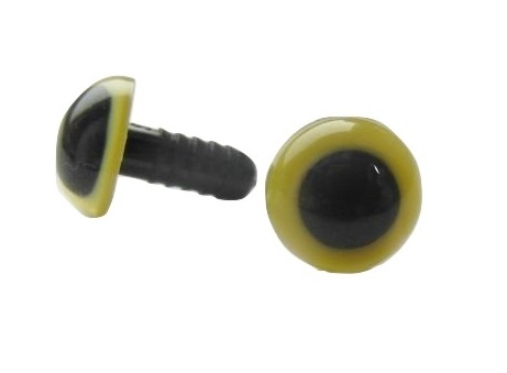 Bezpečnostné oči bezpečnostné upínacie oká pre maskotov 12mm žltozelené