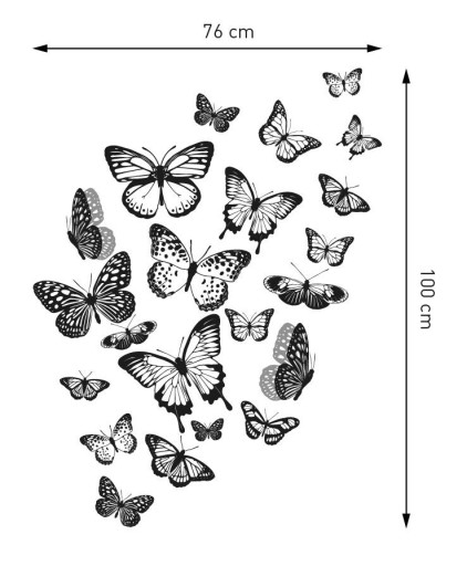 Nálepka na stenu BOTTERFLIES! Veľký výber! 100 x 76 cm