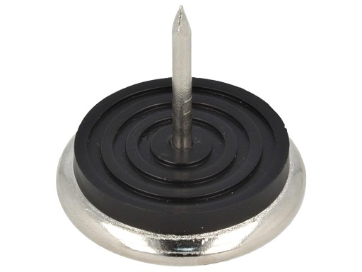 Nábytková nožička, kovový klzák, priemer 40x10mm, klinček