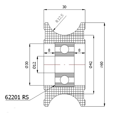 VALEC fi 60 PRE 25 OTVOROV, fi 12 do 50 kg VALCE