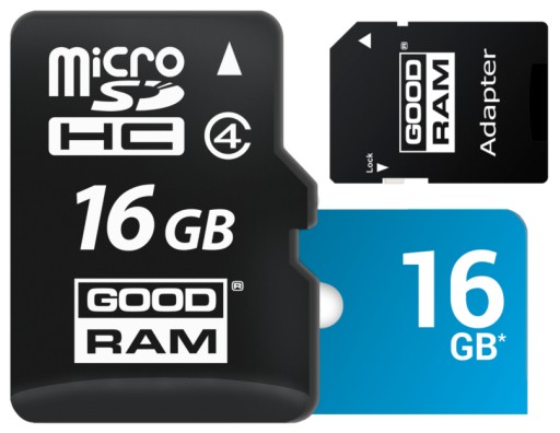 GOODRAM MICRO SD KARTA 16GB PAMÄŤ + SD ADAPTÉR