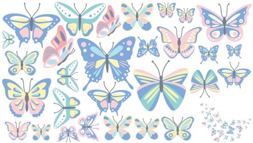Nálepka na stenu BOTTERFLIES! Veľký výber! 100 x 76 cm