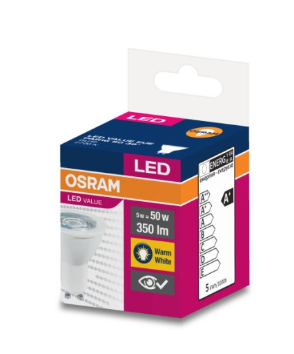 HALOGEN LED ziarovka 5W = 50W GU10 36s 2700K OSRAM