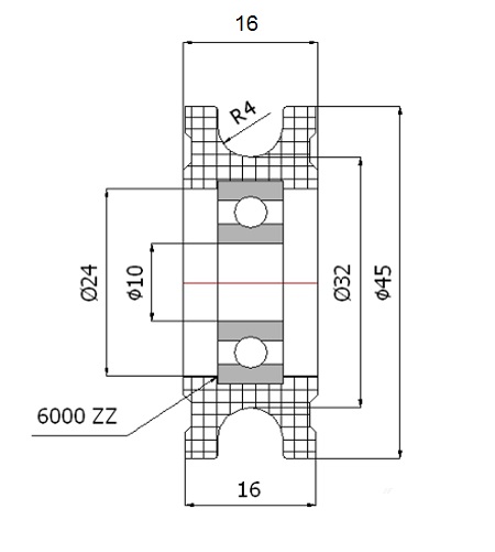FI 45 VALEC PRE KÁBLOVÝ FI 8 VALEC C45/8Ł