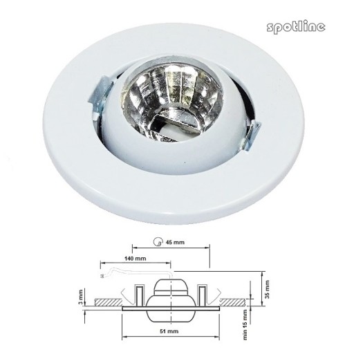 SPOTLINE MINI POHYBLIVÁ OČNÁ BUĽBA 12V G4 BIELA