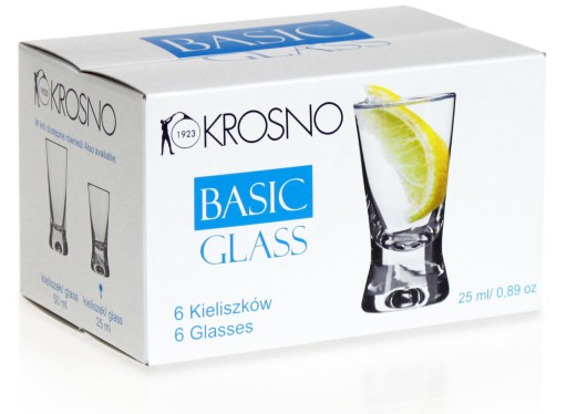 Poháre na panák na vodku X IKS KROSNO 25ml, 6 kusov
