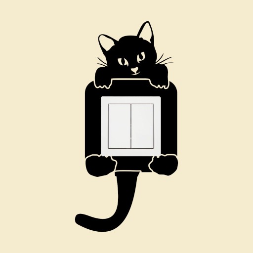 NÁLEPKA pod kontaktnú zásuvku SWITCH CAT do detskej izby