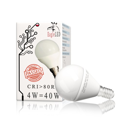 LED guľová žiarovka E14 G45 4W=40W Teplá CCD EL