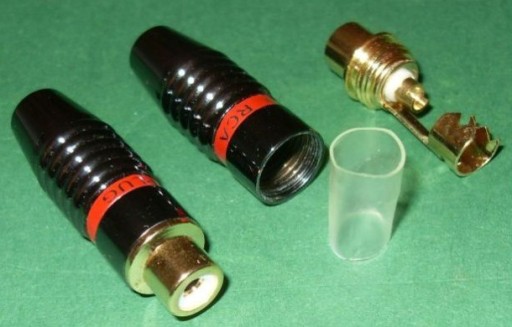 RCA cinch Plug HQ zásuvka pre zlatý FV kábel (1972)
