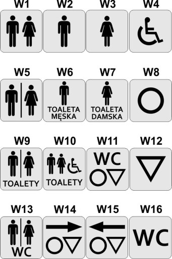 WC plaketa - rôzne vzory, farby - ŻORY
