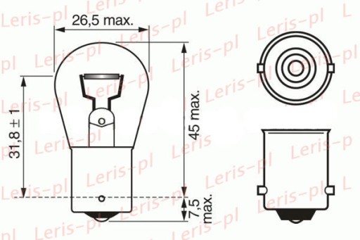 Žiarovka 12V 21W S25 Bezfarebná BA15S MZ ETZ Simson WSK SHL Romet Junak