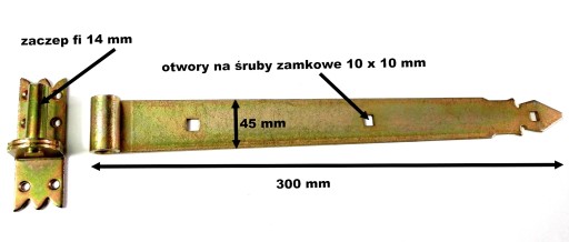 PÁNT POZINKOVANÝ PÁT ZÁPÁN + HÁK 300 MM