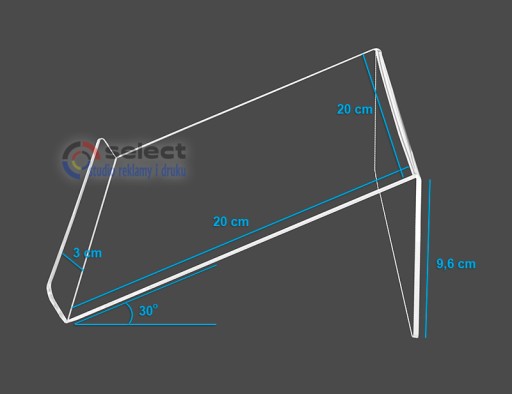 STOJAN STOJAN 20cm TABLETNÁ KOŠKA vyrobená z 3mm plexiskla