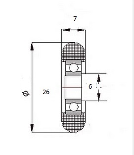 fi 26 VALCOV pre SEKČNÉ brány fi šírky 6,7 mm