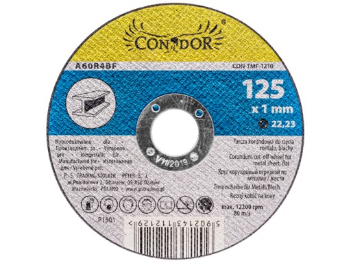 DISK NA REZANIE PLECHU 125 x 1,0 mm