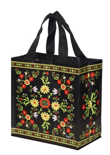 NÁKUPNÁ TAŠKA POLYPROPYLÉN látka SHOPPER FOLK 26x15x27cm SIEŤOVANÁ 10L