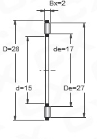 Axiálne ihlové ložisko AXK 1528 15x28x2mm