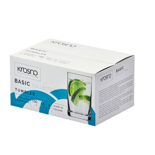 Základné poháre na pitie KROSNO, 6 ks, 100 ml, rovné