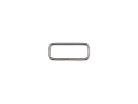Kožený rámový obdĺžnik 20/7/2,2 mm strieborný, 10 kusov