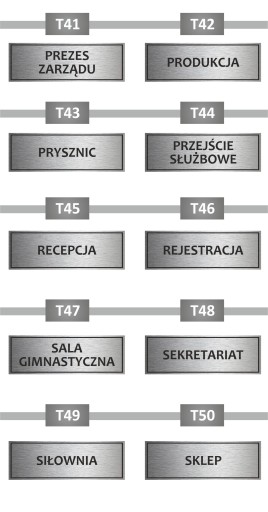 TABUĽKA PVC, SLOVÁ NA DVERE, 15x5cm, strieborná