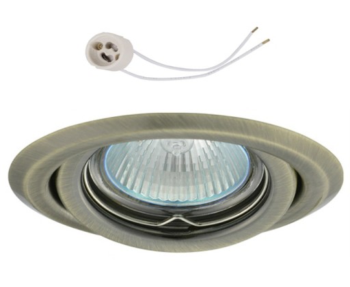 Halogénový objímka pre LED GU10 na 230V CT15, patina