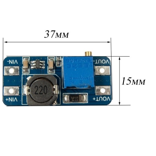 STEP UP CONVERTER 5V - 28V DC 2A MT3608