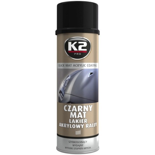 K2 MATT BLACK akrylový lak 500ml L340