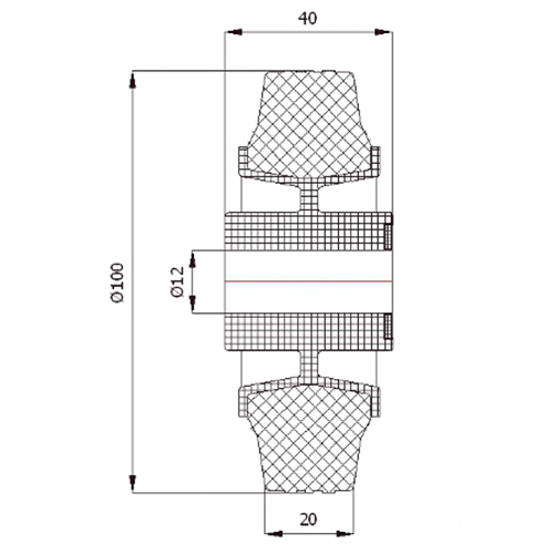 Kolesá gril kolies priemer 100, plast/guma / 19T