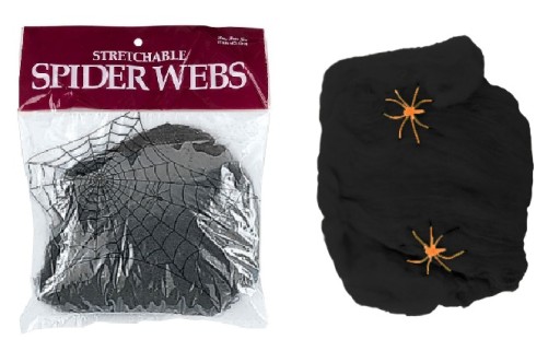 Čierna veľká pavučina na Halloween, pavučina 60g