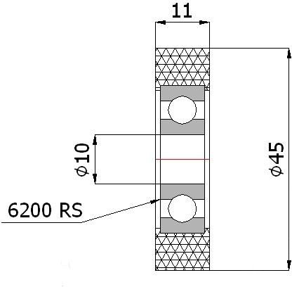 VALCE VALCE fi 45mm TLAKOVÉ VALCE šírka 11mm