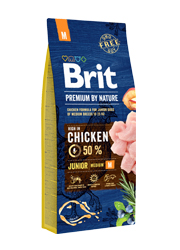 BRIT PREMIUM BY NATURE JUNIOR MEDIUM M 1KG