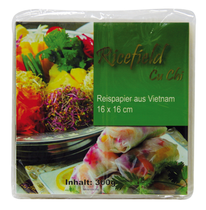 Štvorcový štvorhranný ryžový papier Vietnam 16x16cm 300g Ryžové pole