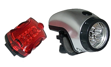 OSVETLENIE BICYKLOV Cyklistické svietidlá 5+5LED