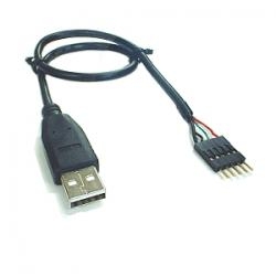 Kábel USB A zástrčka - 5pin zástrčka 2,54mm, dĺžka 30cm