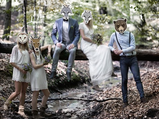 Maska sova Karneval Svadobný Svadobný Jeleň