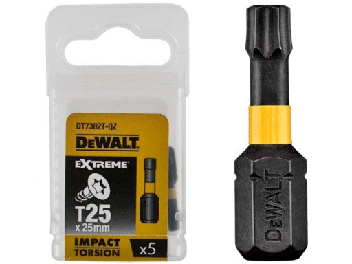 DT7382T Nárazové bity DEWALT T25x25mm Torsion 5ks